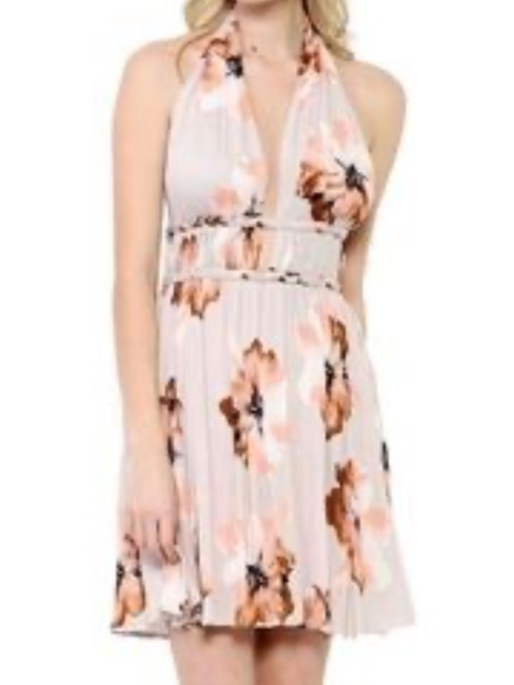 Illa Illa Blush Floral Halter Skater Dress